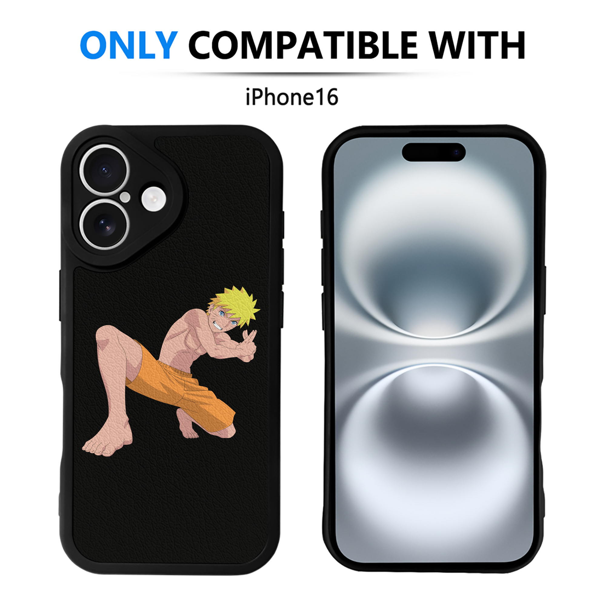 （画像用） NARUTO -ナルト- うずまき ナルト Uzumaki Naruto 【iPhone 16シリーズ対応】シリコンスマホケース（レザー調） 材質：シリコン